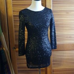 Black Sequin Bodycon Dress